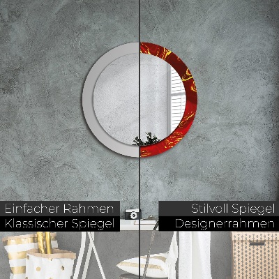 Ronde spiegel met decoratie Rood marmer