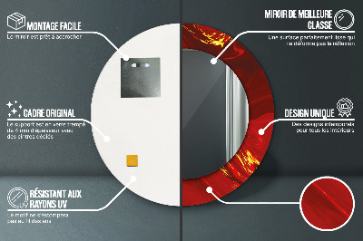 Ronde spiegel met decoratie Rood marmer