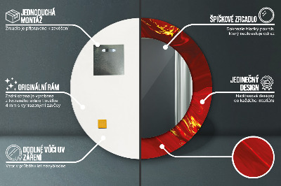 Ronde spiegel met decoratie Rood marmer