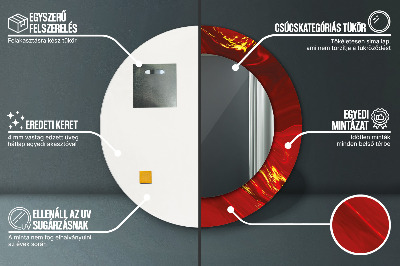 Ronde spiegel met decoratie Rood marmer