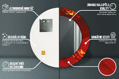 Ronde spiegel met decoratie Rood marmer