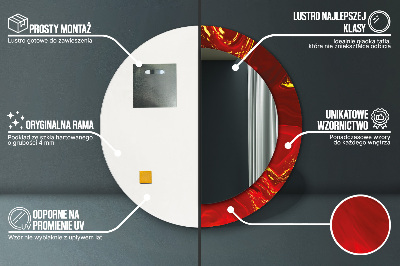 Ronde spiegel met decoratie Rood marmer