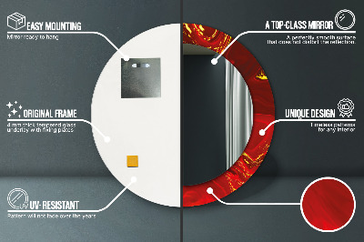 Ronde spiegel met decoratie Rood marmer