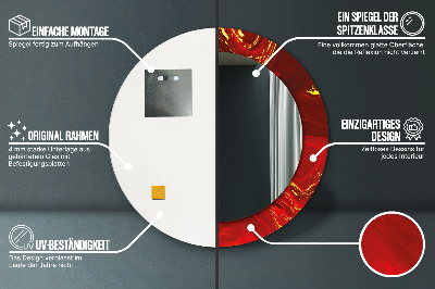 Ronde spiegel met decoratie Rood marmer