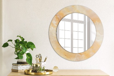 Bedrukte ronde spiegel Onyx marmer