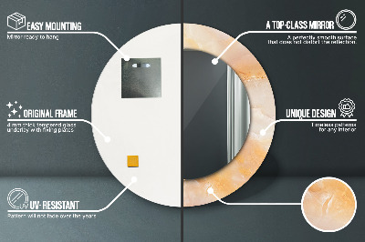 Bedrukte ronde spiegel Onyx marmer