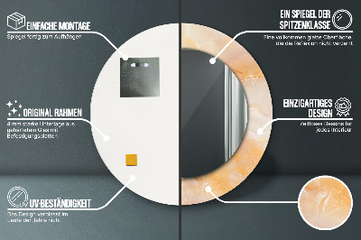 Bedrukte ronde spiegel Onyx marmer