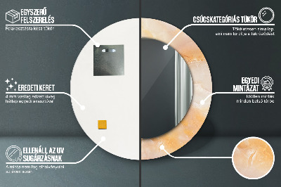 Bedrukte ronde spiegel Onyx marmer