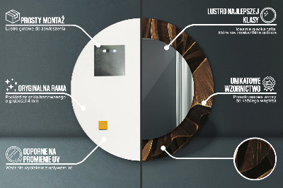 Ronde spiegel met decoratie Bruine bananenbladeren