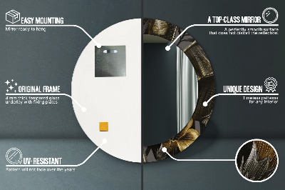 Bedrukte ronde spiegel Hibiscusbloemen