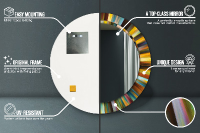 Ronde spiegel met decoratie Abstract radiaal patroon