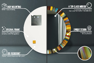 Ronde spiegel met decoratie Abstract radiaal patroon