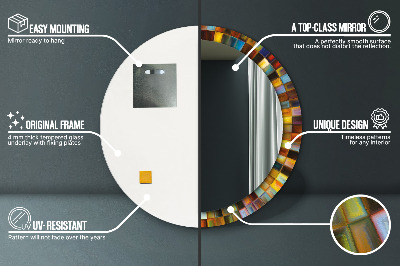 Ronde spiegel met decoratie Abstract radiaal patroon