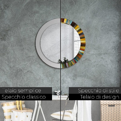 Ronde spiegel met decoratie Abstract radiaal patroon