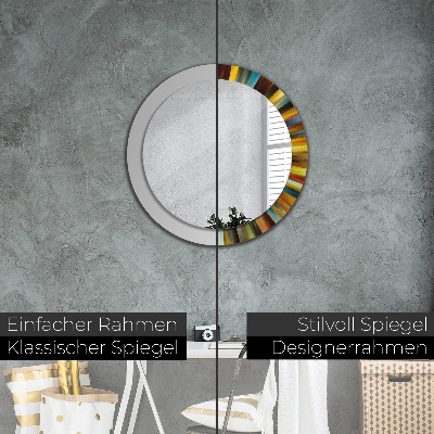 Ronde spiegel met decoratie Abstract radiaal patroon