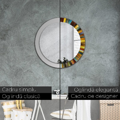 Ronde spiegel met decoratie Abstract radiaal patroon