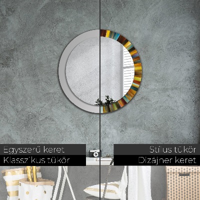 Ronde spiegel met decoratie Abstract radiaal patroon