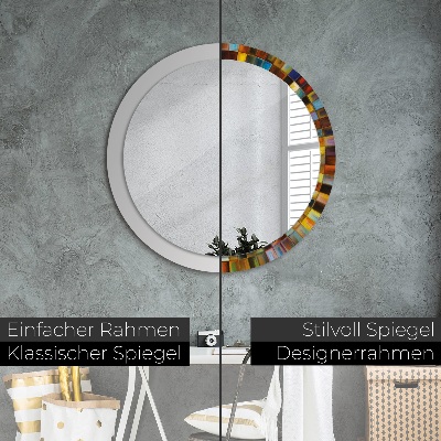 Ronde spiegel met decoratie Abstract radiaal patroon