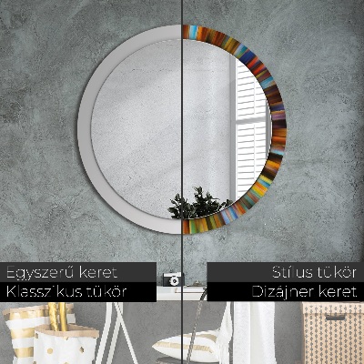 Ronde spiegel met decoratie Abstract radiaal patroon