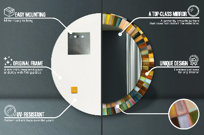 Ronde spiegel met decoratie Abstract radiaal patroon