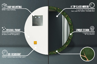 Ronde spiegel met decoratie Abstract blad