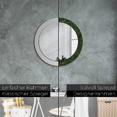 Ronde spiegel met decoratie Abstract blad