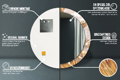 Bedrukte ronde spiegel Gouden bladeren