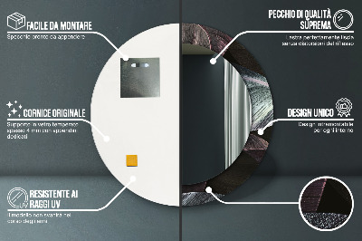 Ronde spiegel met decoratie Donkere tropische bladeren