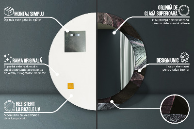 Ronde spiegel met decoratie Donkere tropische bladeren