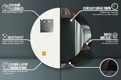 Ronde spiegel met decoratie Donkere tropische bladeren