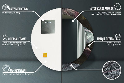 Ronde spiegel met decoratie Donkere tropische bladeren