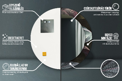 Ronde spiegel met decoratie Donkere tropische bladeren