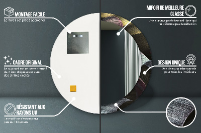 Ronde spiegel met decoratie Donkere tropische bladeren