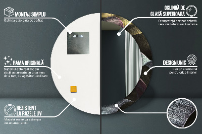 Ronde spiegel met decoratie Donkere tropische bladeren