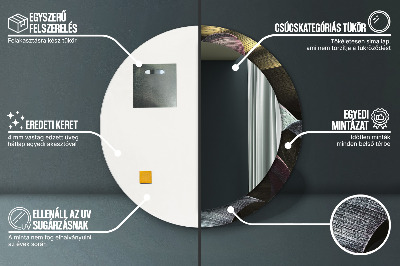 Ronde spiegel met decoratie Donkere tropische bladeren