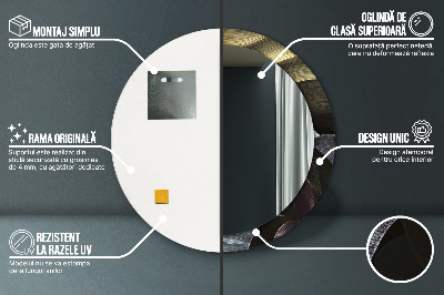 Ronde spiegel met decoratie Donkere tropische bladeren