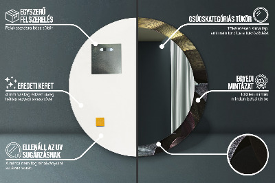 Ronde spiegel met decoratie Donkere tropische bladeren