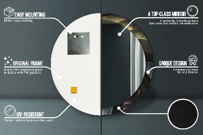 Ronde spiegel met decoratie Donkere tropische bladeren