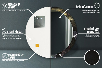 Ronde spiegel met decoratie Donkere tropische bladeren