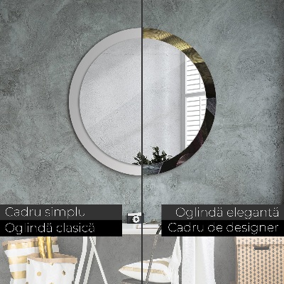 Ronde spiegel met decoratie Donkere tropische bladeren