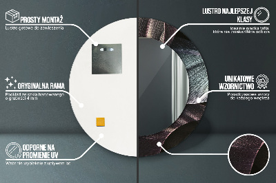 Ronde spiegel met decoratie Donkere tropische bladeren