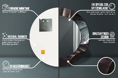 Ronde spiegel met decoratie Donkere tropische bladeren