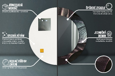Ronde spiegel met decoratie Donkere tropische bladeren