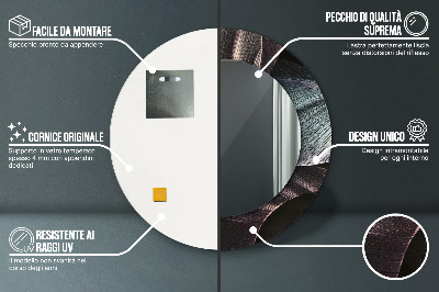 Ronde spiegel met decoratie Donkere tropische bladeren