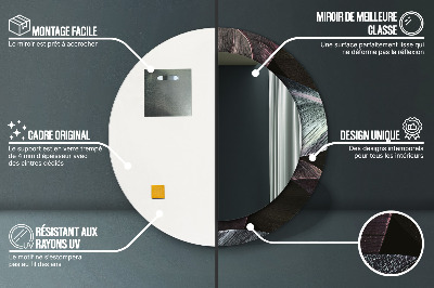 Ronde spiegel met decoratie Donkere tropische bladeren