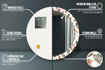 Bedrukte ronde spiegel Vintage bloemen