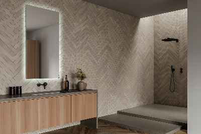 Rechthoekige hangende spiegel met LED-verlichting