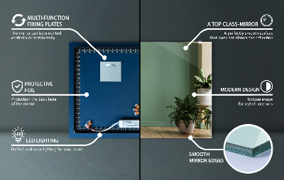 Rechthoekige hangende spiegel met LED-verlichting