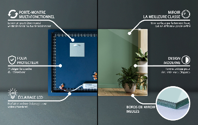 Rechthoekige hangende spiegel met LED-verlichting