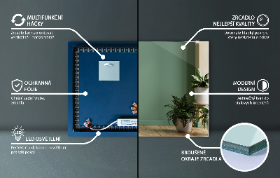Rechthoekige hangende spiegel met LED-verlichting